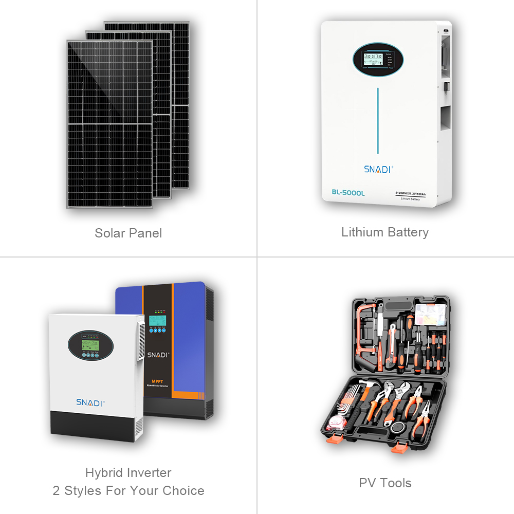 SNADI 3KW 5KW Solar Panel Complete Kit Solar System Kit 10KW Batterie Lithium 220V Solar Energy System