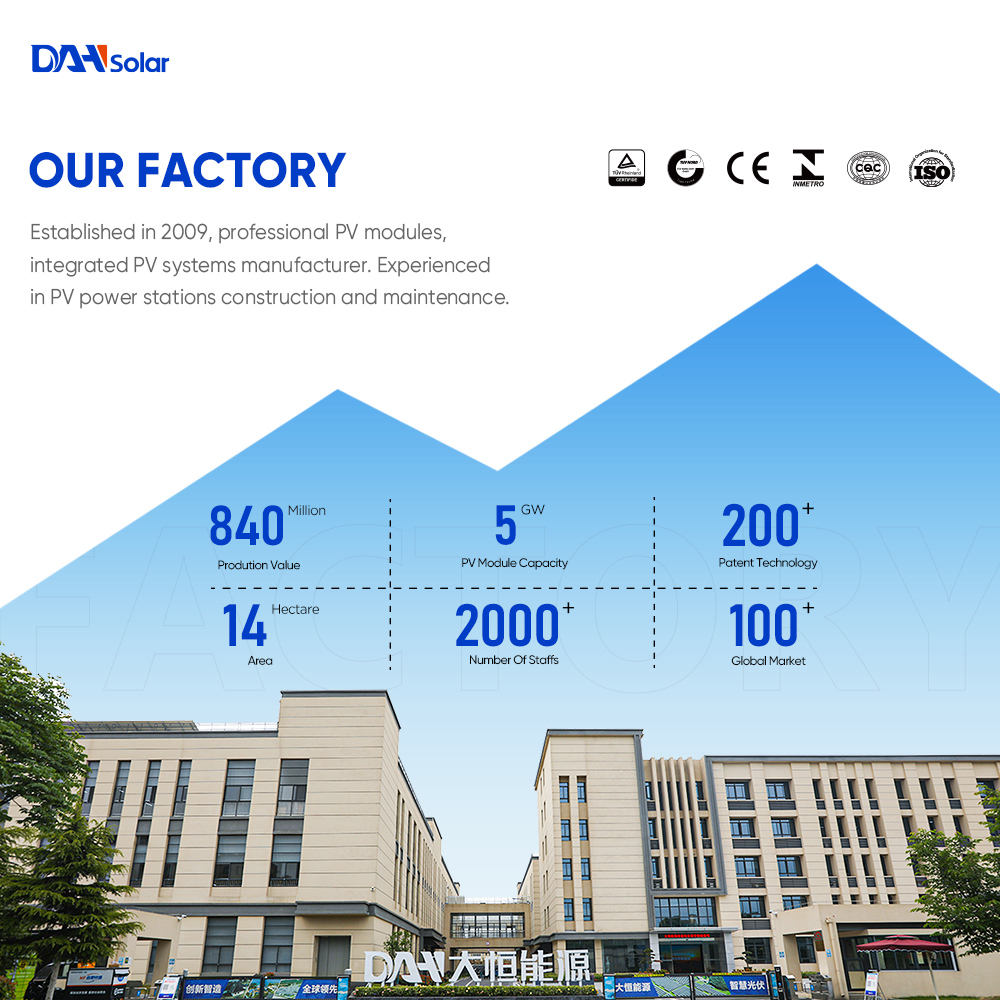 Tier 1 DAH SOLAR 560W Mono Half Cell Solar Panel 540W 550W PV Module for Agricultural Irrigation