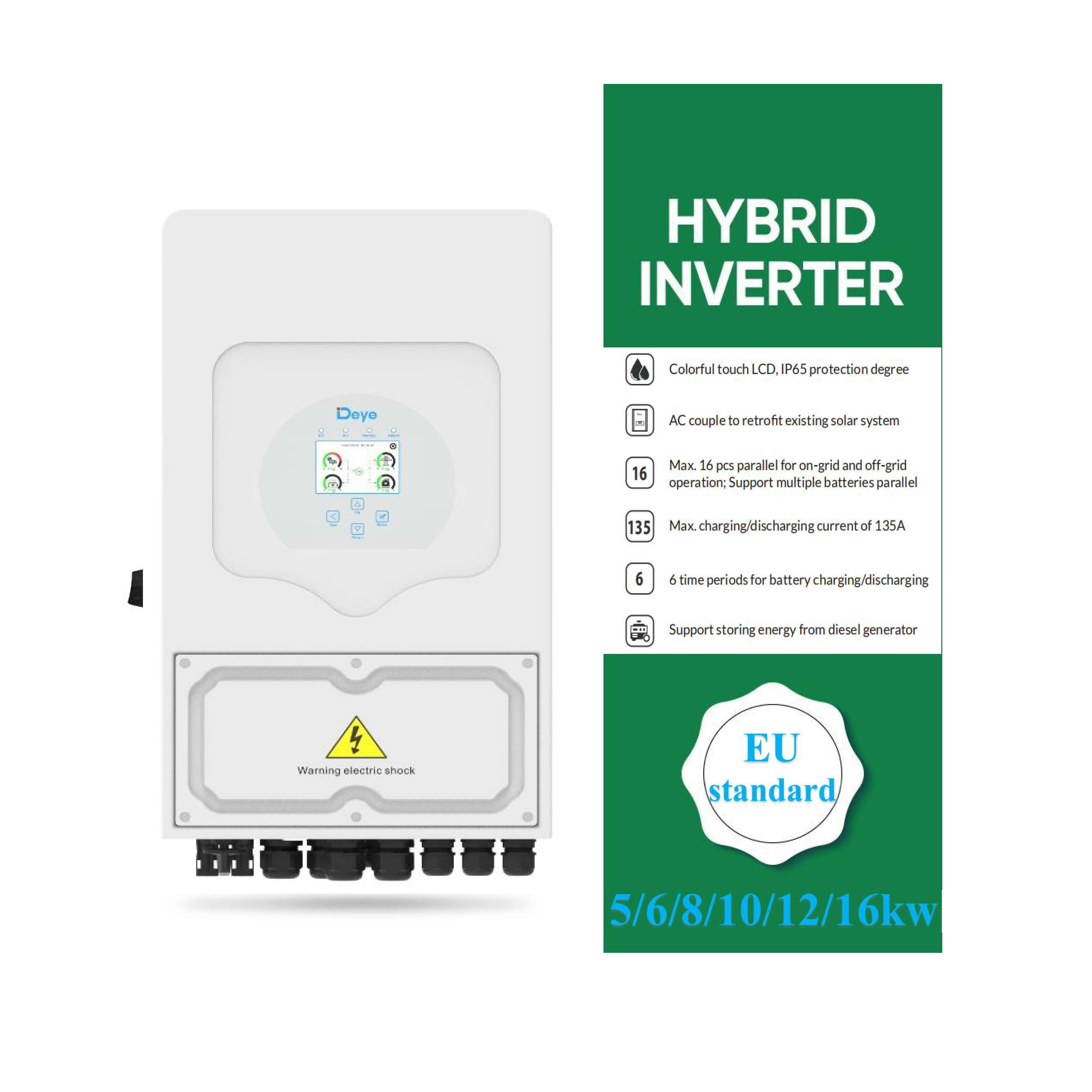 Industrial Commercial Complete 30Kw 50Kw 100Kw 150Kw 200Kw 3 Phase Off On Grid Solar Panels Power Hybrid Energy Storage System /