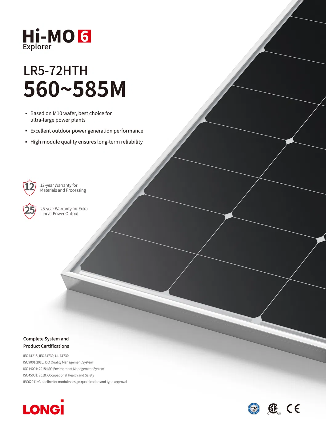 Longi 590W Solar Panel Power for Commercial Projects