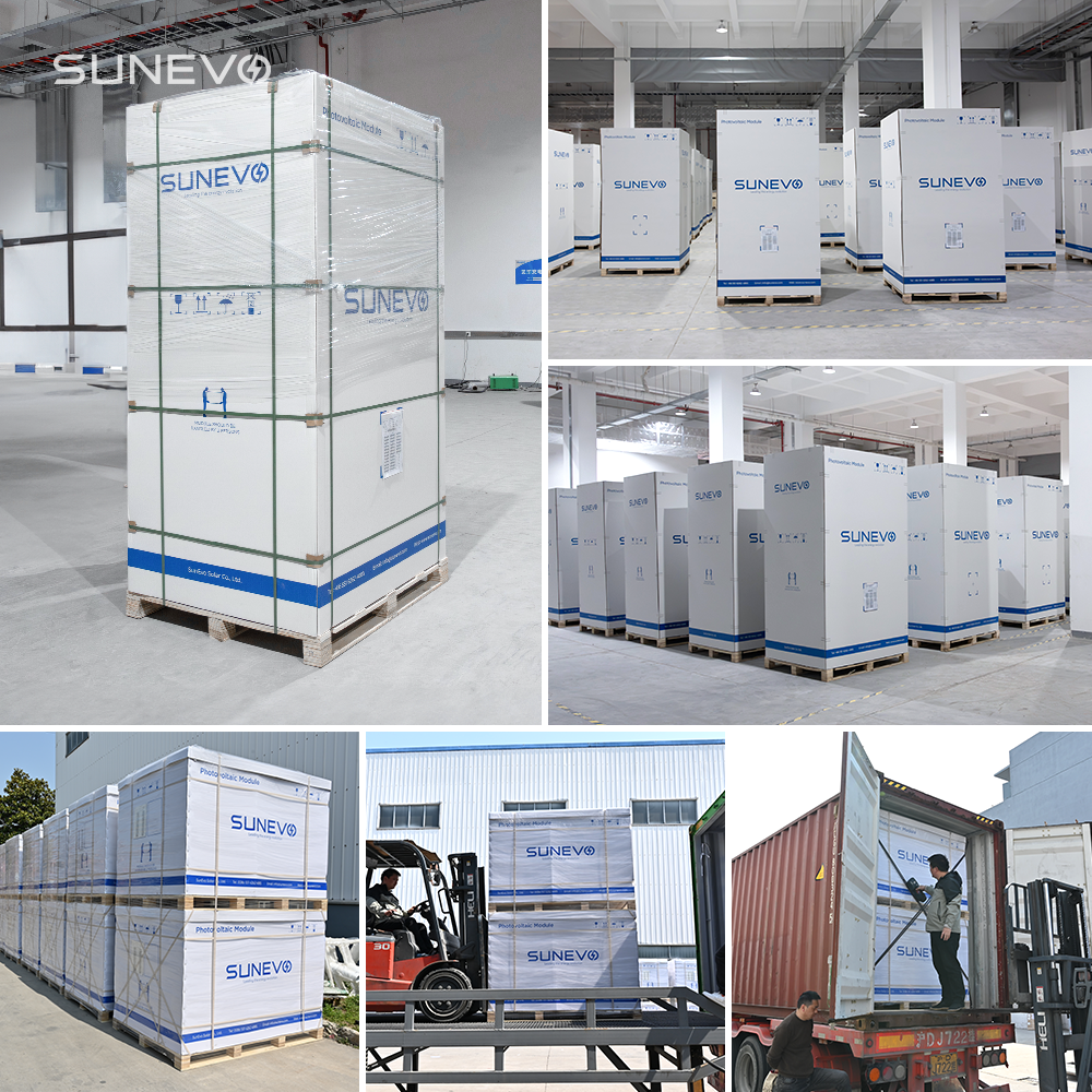 Sunevo N Type HJT 550W 600W 650W 700W 720W 730W 750W Solar Panels with Monocrystalline Bifacial Tech for Commercial Industrial