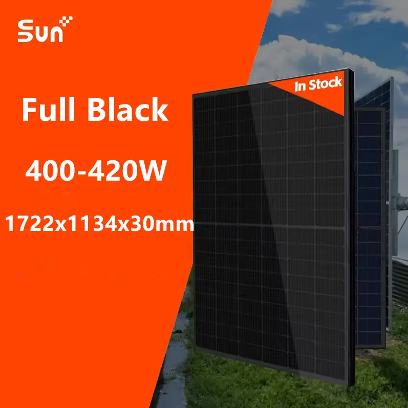 SUNPLUS N-type Monocrystalline Black 400W 420W Solar Panel for TUV for 21.50% Efficiency for Commercial Industrial Energy
