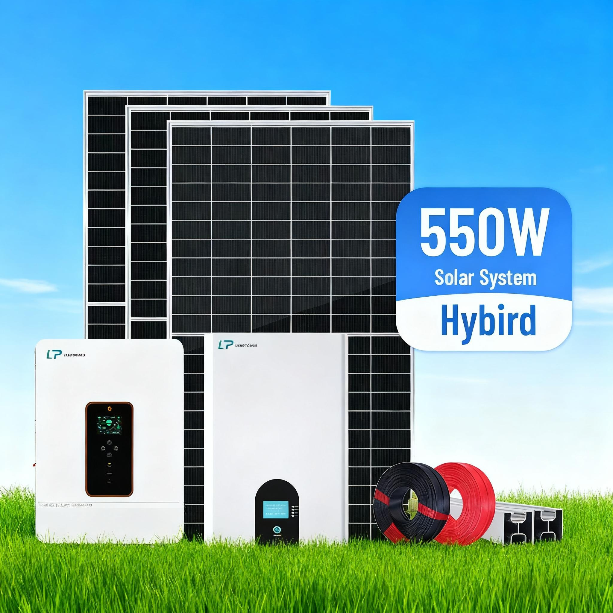 LP 5kWh Home Solar Power Generation System with MPPT Controller and Polycrystalline Silicon Lithium Ion Solar Panels