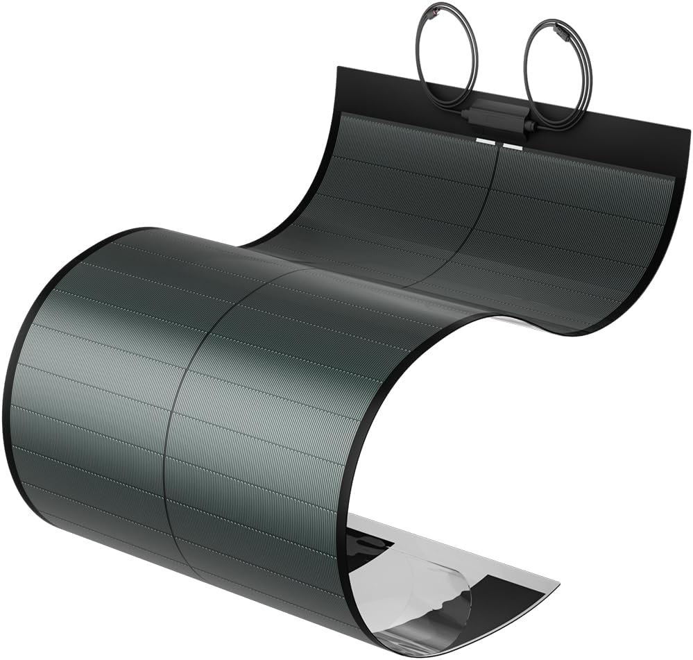 AISmartlink 100W Thin-Film Flexible Solar Panel, the Most Flexible Anti-Shading Solar Panel with Tape for Easy Installation