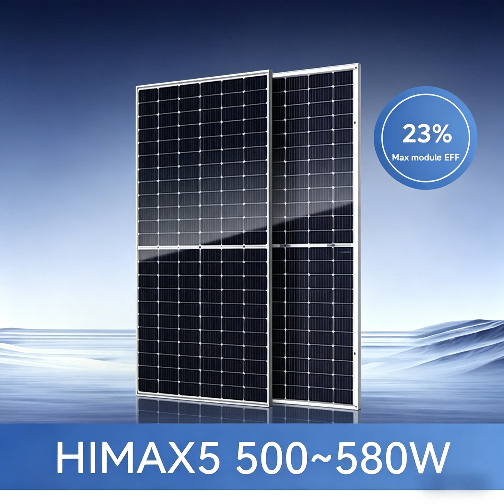 High Power 580W 590W 600W Monocrystalline Silicon N-Type for Bifacial Double Glass Solar Panels 23% Efficiency PV Modules
