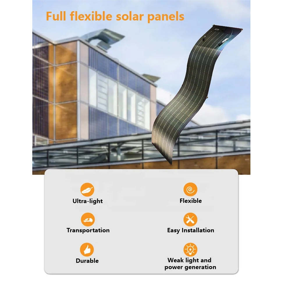 Wholesale Waterproof Amorphous Silicon Thin Film Flexible Rollable Solar Panels 50W-560W
