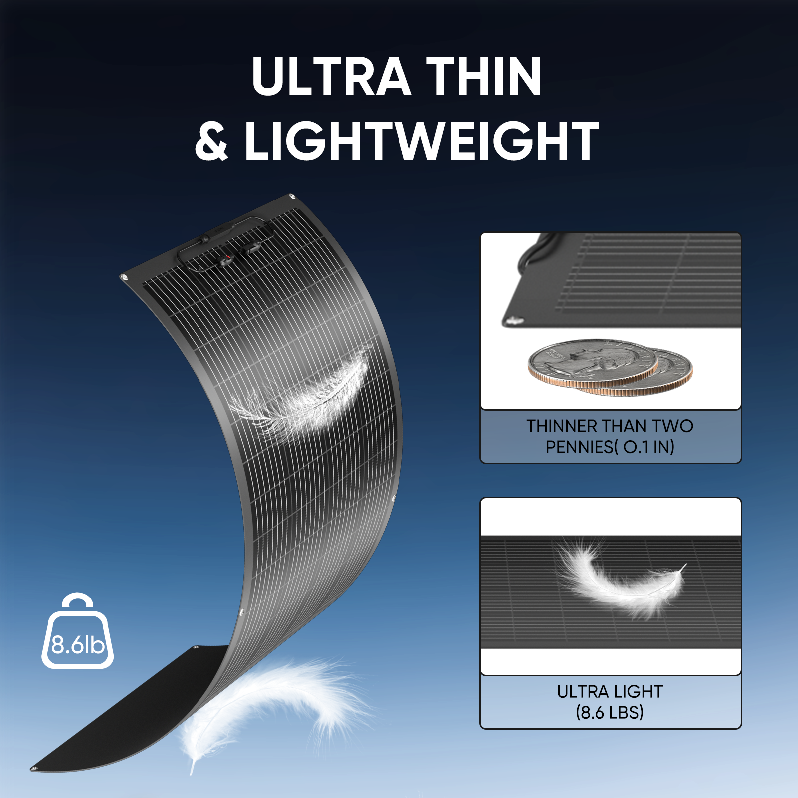 High-Efficiency Module Lighter Weight Flexible Solar Panels PV Mono Solar Power System For Car Boat RV Travel Home Yacht Outdoor