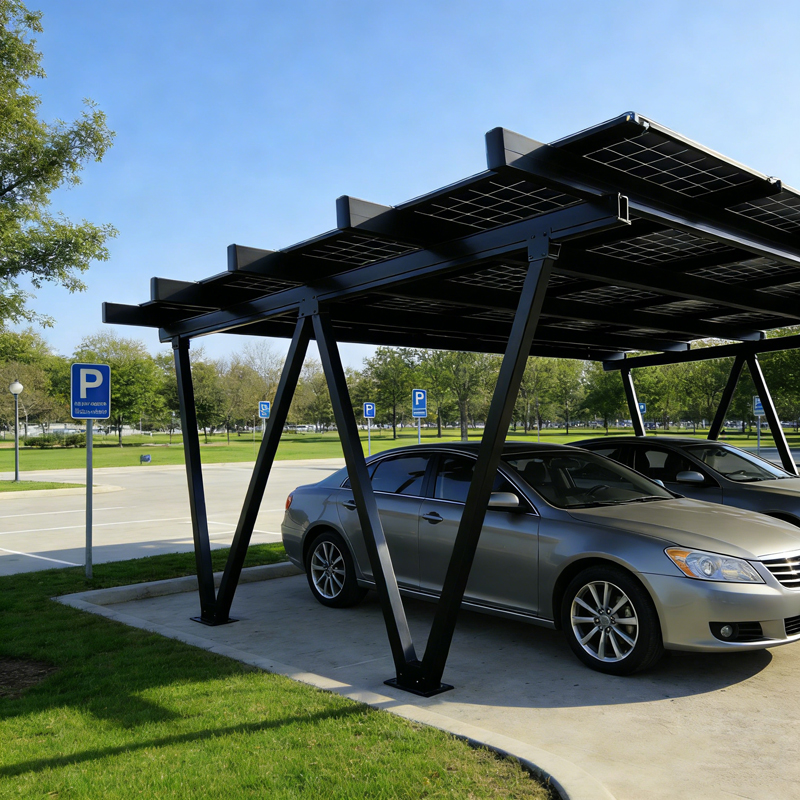 Easy Install Ground 10kw Waterproof Solar Panels Carport System Aluminum Pv Parking Structure Solar Modern Solar Car Parking