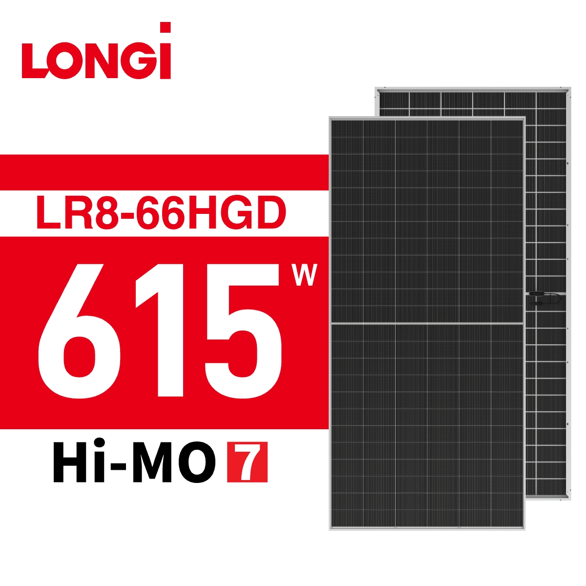 LONGi Best Bifacial 600W-700W PV Energy Roofing Solar Panels Half Cell HBC High Performance 650W 615W 620W 655W Half Cell Solar