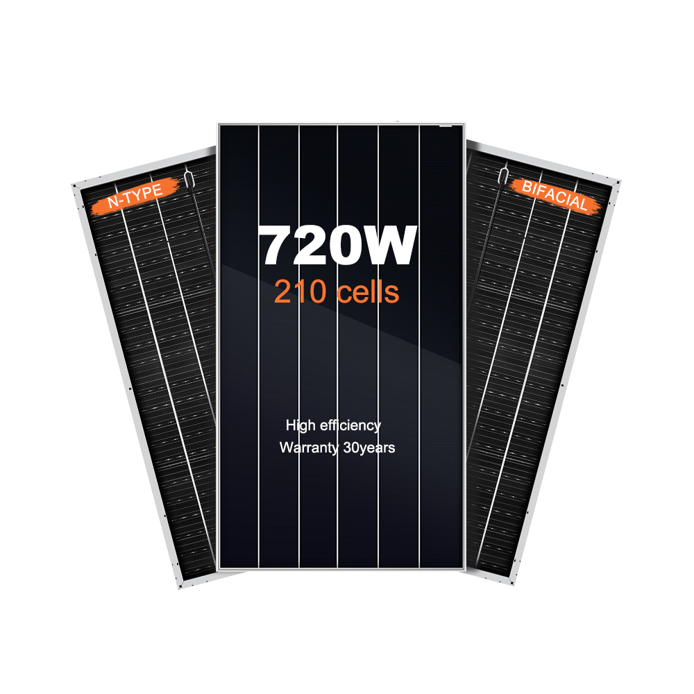 Bluesun 720Watt Shingled Bifacial Solar Module for Agriculture and Industrial Applications with Durable and Efficient Output