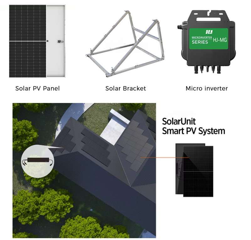 Flexible Solar Panel Balcony On-Grid Solar System Kit Plug and Play with WiFi Micro Inverter MPPT