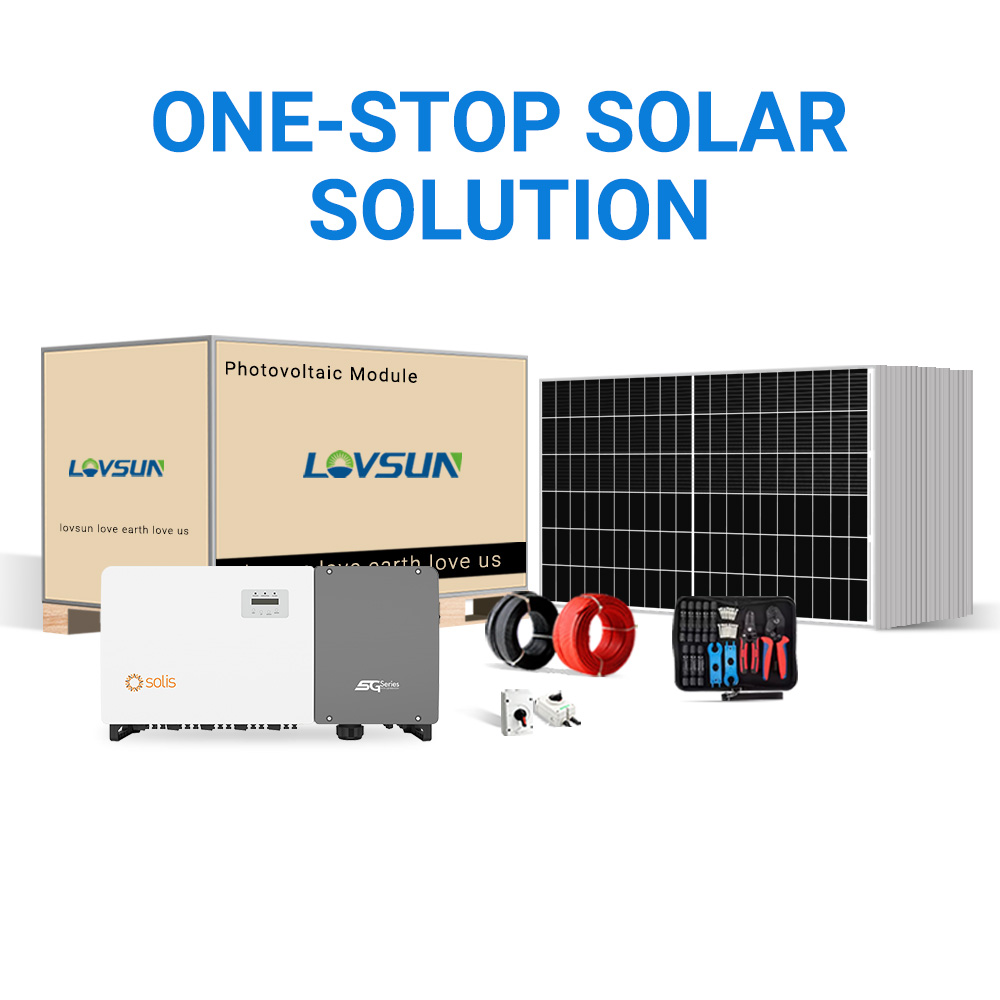 1MW Industrial Commercial On-Grid Solar System MPPT Controller N Type Topcon Bifacial Double Glass Solar Panels Ground Mounting