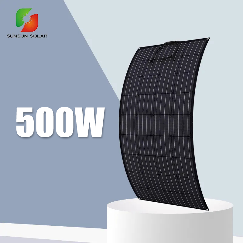 500W 520W 40V ETFE Flexible Frameless Full Black Monocrystalline Silicon Solar Panel for Balcony RV Boat for Outdoor Use