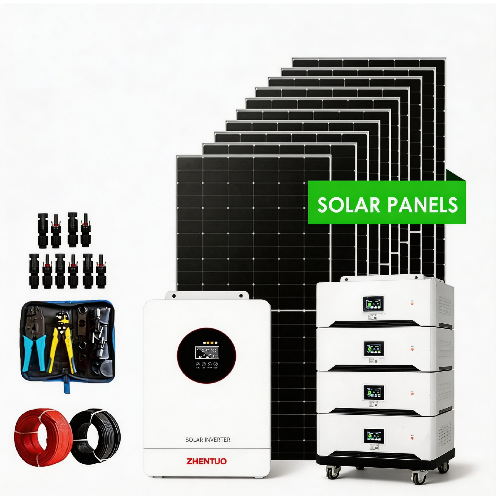 Residential Off Grid Photovoltaic Solar System 1KW 2KW 3KW Solar Power System With Battery Complete Kit