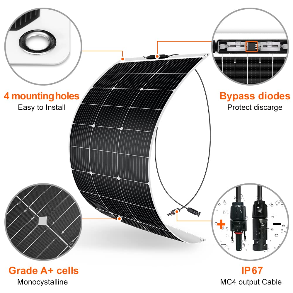 Shine Solar PERC Lighter Weight Solar Panel 100W 200W 300W Flexible Solar Panels Module Flexible Photovoltaic Panel