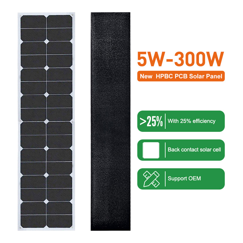 High Efficiency 100w 200w 300w 400w HPBC ETFE Lighter Weight Solar Panels Flexible Solar Panel Solar Panels Flexible