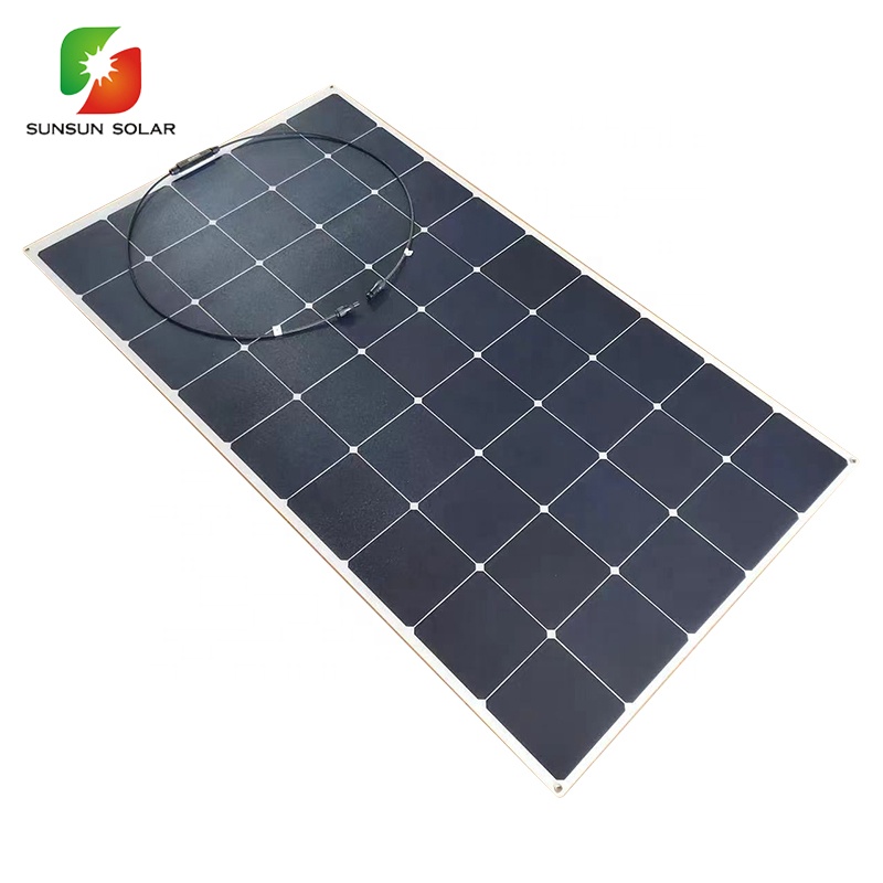 Customize Support SunPower Maxeon Monocrystalline Cell 300W 310W ETFE Semi Flexible PV Panels For Roof Balcony Boat Caravan Home