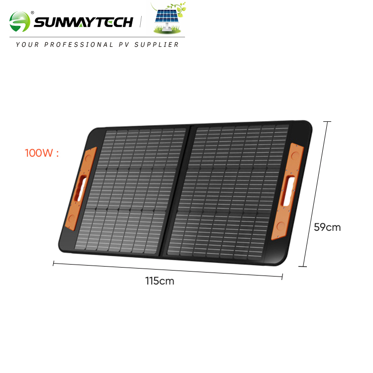 Folding Photovoltaic Solar Panels 100W 150W 180W 200W 12V 18V Foldable PV Module Green Energy Generator Station for Camping