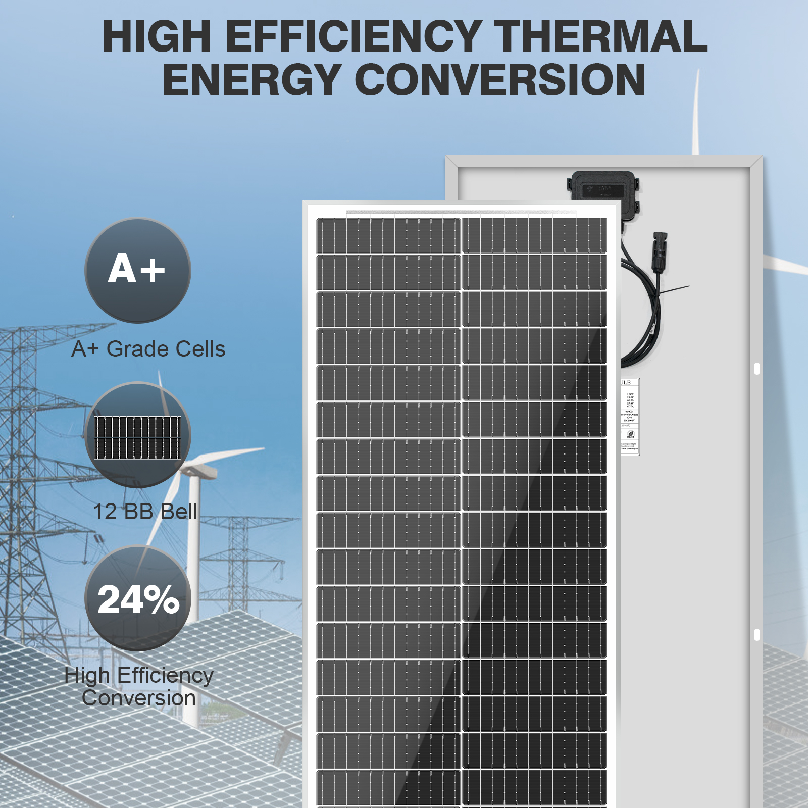 High Voltage Mono Crystalline Half Cell Photovoltaic Panels 22% Efficiency 25-Year Warranty Solar Energy Storage System
