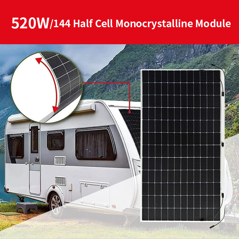 Custom Thin Film Flexible Solar Panel Sunman Earc 430w 520w 550w Mono Cristal Flexible Solar Panels for Roofing