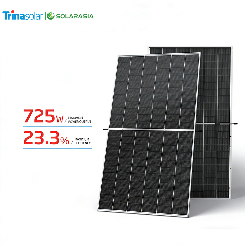 Trina Solar Panels Vertex n Type 670w 680w 690w 700w 710w 715w 720w Bifacial Dual Glass Monocrystalline High Efficiency Panel