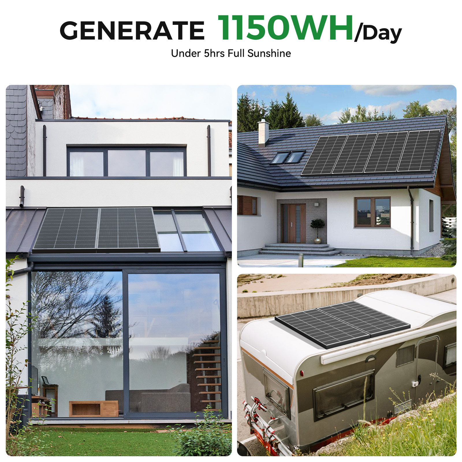 Bifacial Half Cell Rigid 200W Monocrystalline Solar Panels 22% Efficiency 25-Year Warranty PV Module for Home Energy Storage