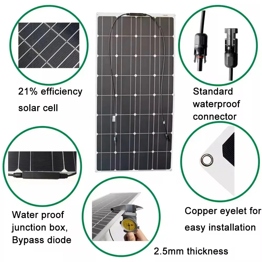 Hot Sale 390W &amp; 400W Flexible Solar Panels PERC &amp; Half Cell Type For Car Roof &amp; Flat Roof