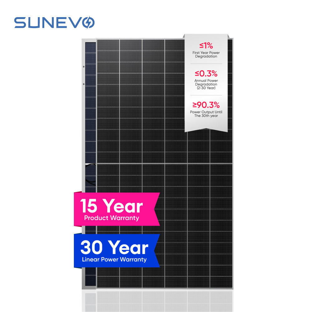 SunEvo 700W 720W 750 Watt 770W N-Type HJT Bifacial Solar Panel with 24.8% Efficiency 0BB Monocrystalline PV Module for Projects