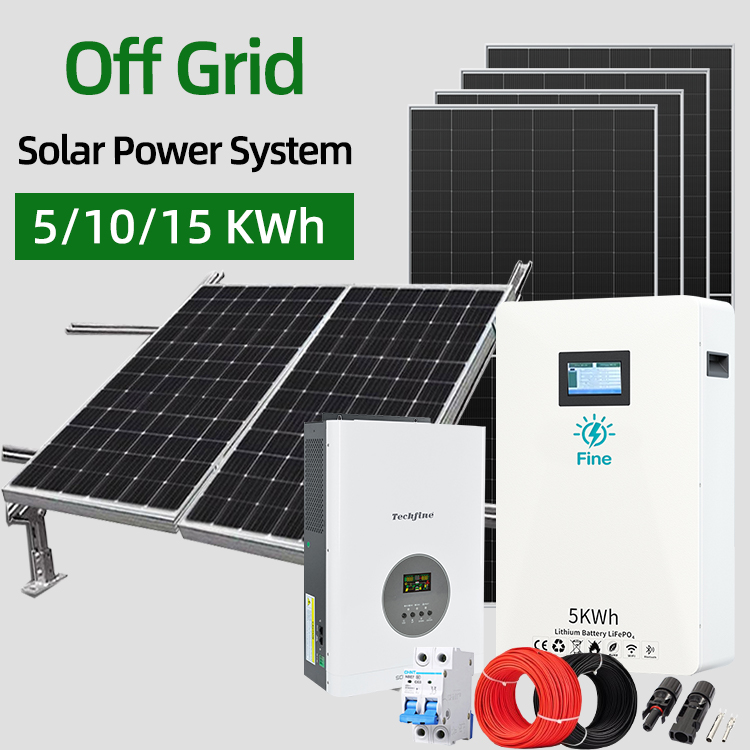 JEESENG Factory Price 3kW Home Off-grid Solar Power System Complete Kit Monocrystalline 580W Panels PWM LiFePO4 Battery