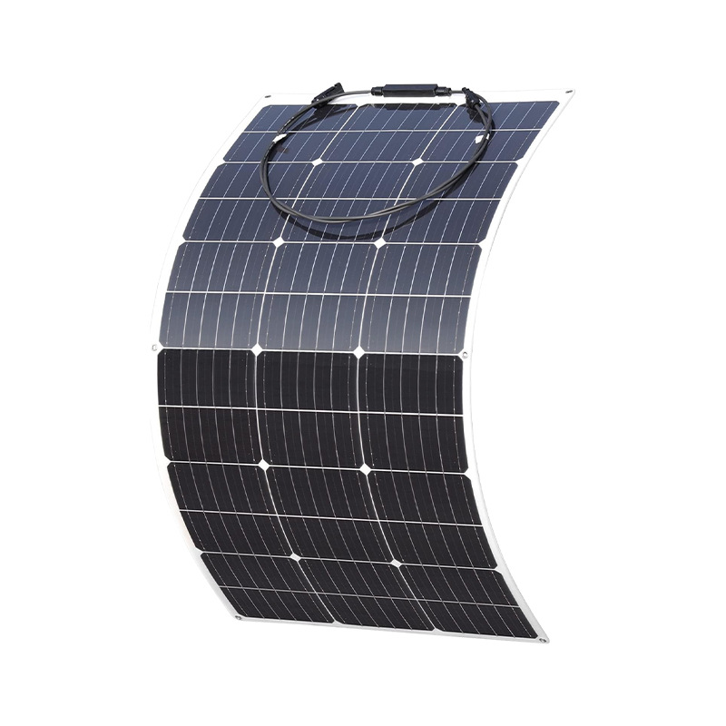 High Efficiency ETFE 100W 200W Flexible Solar Panel Monocrystalline Bendable Thin Solar Module Film for RV Boat Marine Camping