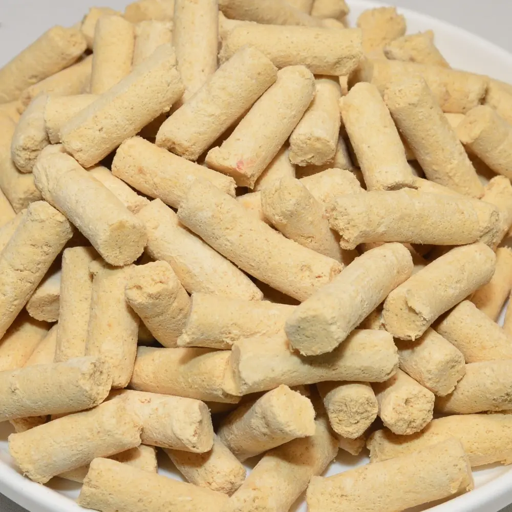 Freeze-dried raw meat and bone strips
