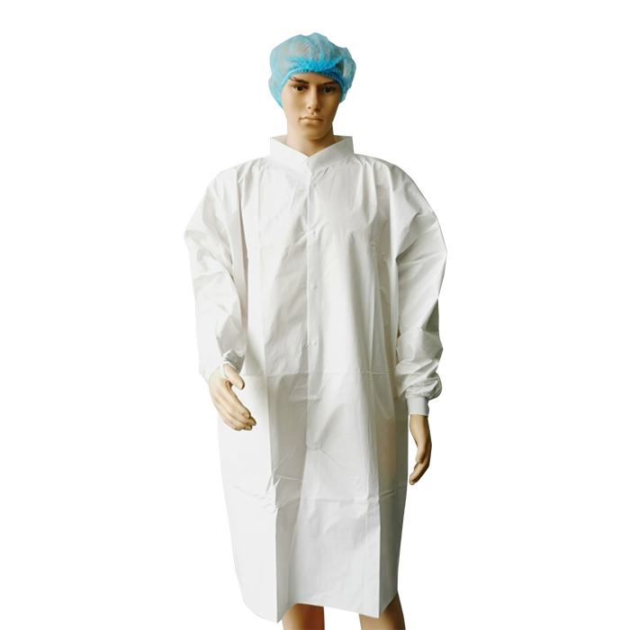 Capa de laboratorio desechable protectora no tejida personalizada de PP SMS para uniforme de hospital tipo bata de laboratorio