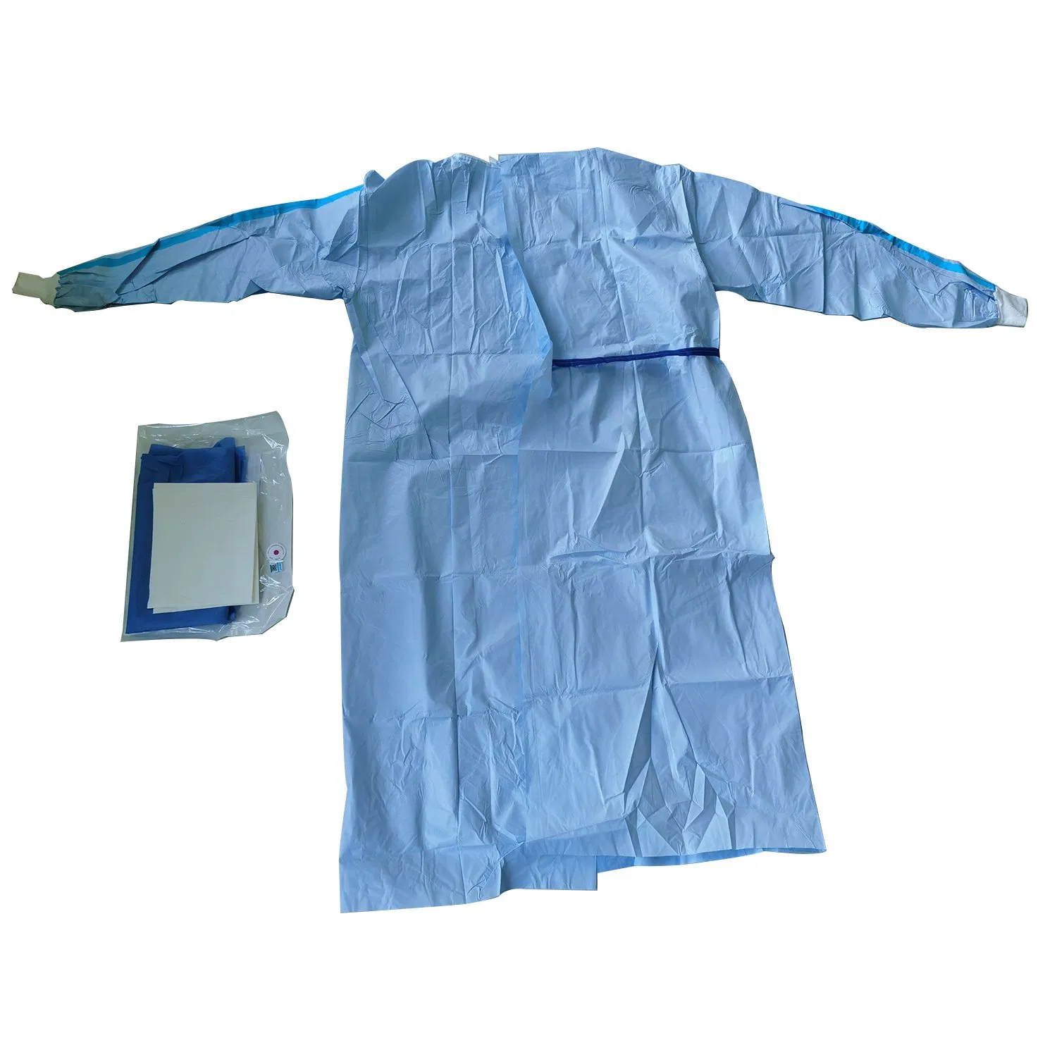 Conjunto de bata de aislamiento exterior transpirable completa con toalla de mano
