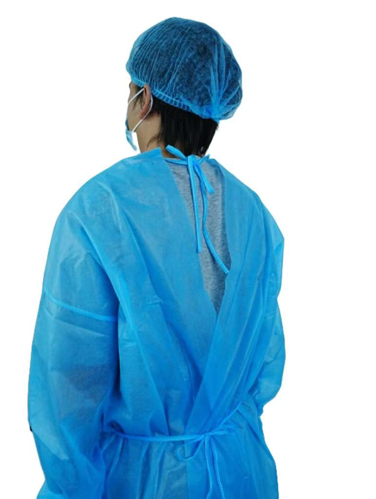 Gorros de Aislamiento Desechables No Tejidos para Adultos Certificados ISO de Mejor Venta de Fábrica 40GSM Nivel 1 Uso en Hospital Veterinario PP EOS