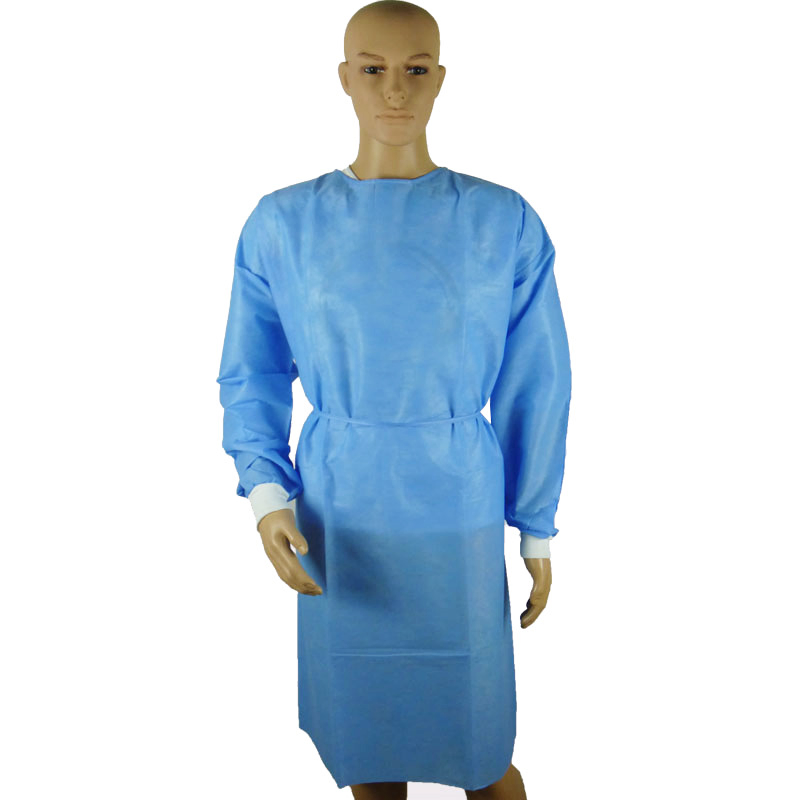 Gorro de aislamiento médico desechable de PP no tejido o SMS, bata protectora impermeable