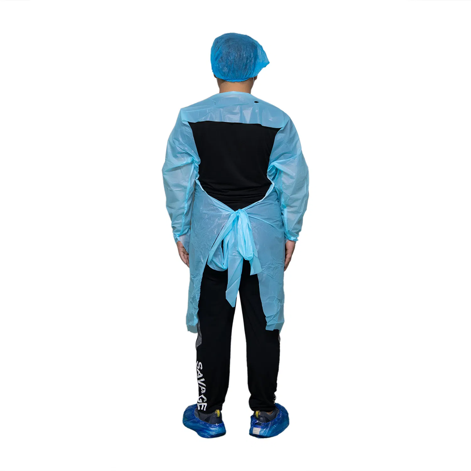 Bata de CPE desechable 55g Bata de CPE aislante reutilizable y lavable a prueba de agua