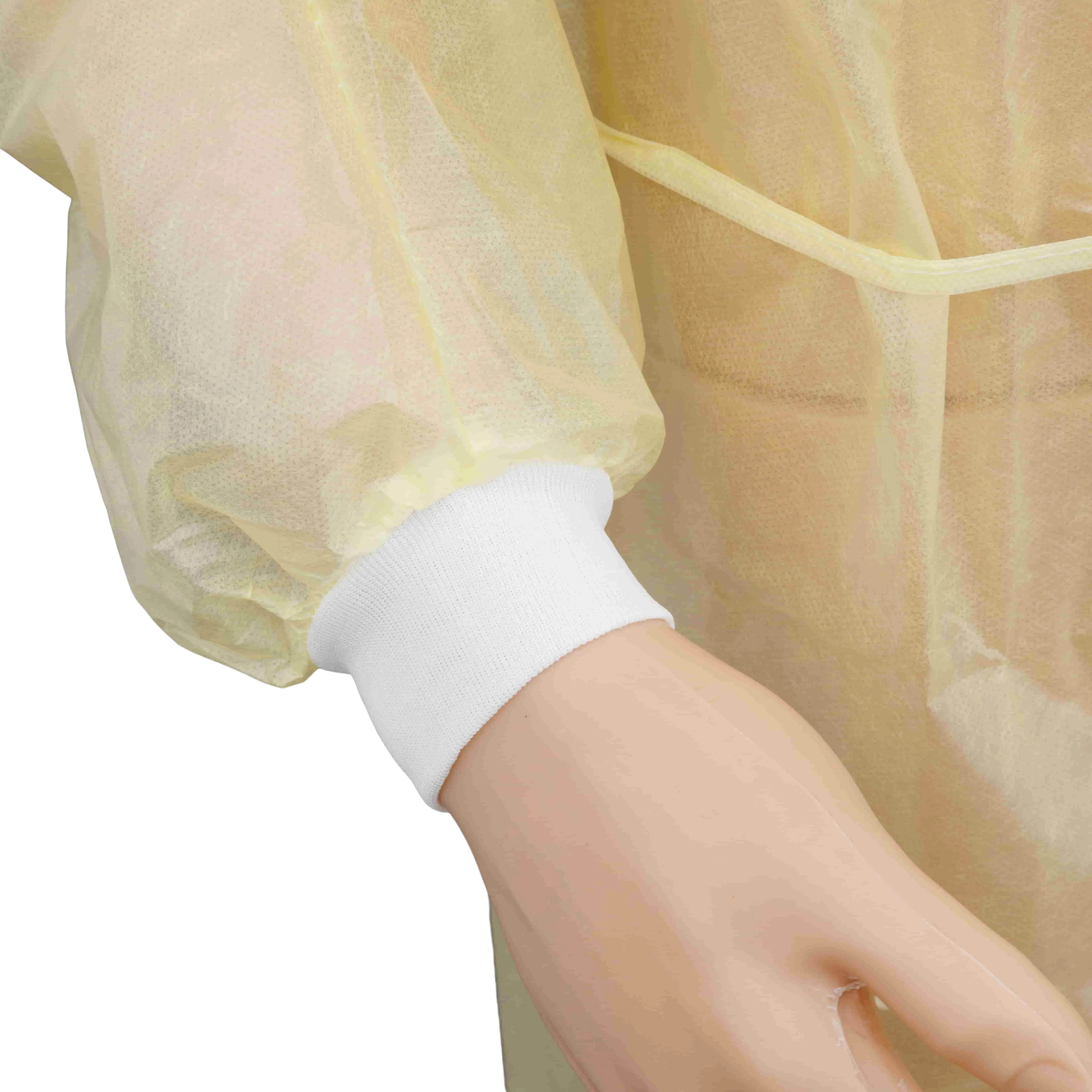 Bata de aislamiento médica desechable anti-salpicaduras