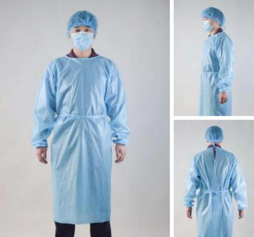 Gorro de aislamiento médico desechable de PP no tejido o SMS, bata protectora impermeable