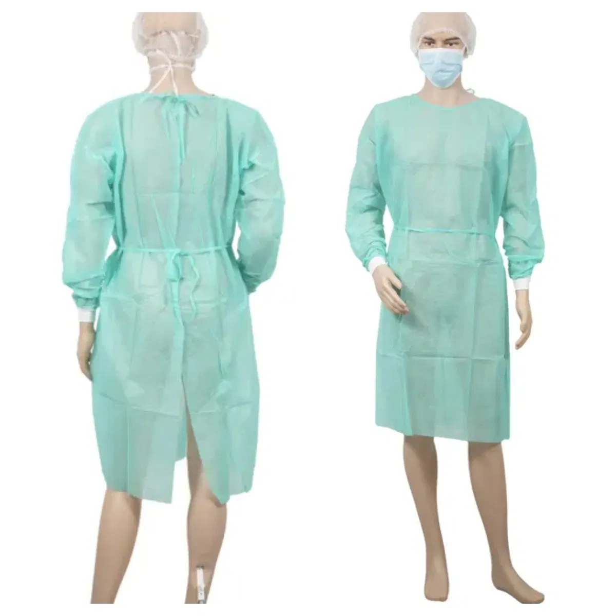 Bata de aislamiento desechable, transpirable y waterproof de PP no tejido para uso en hospitales y laboratorios