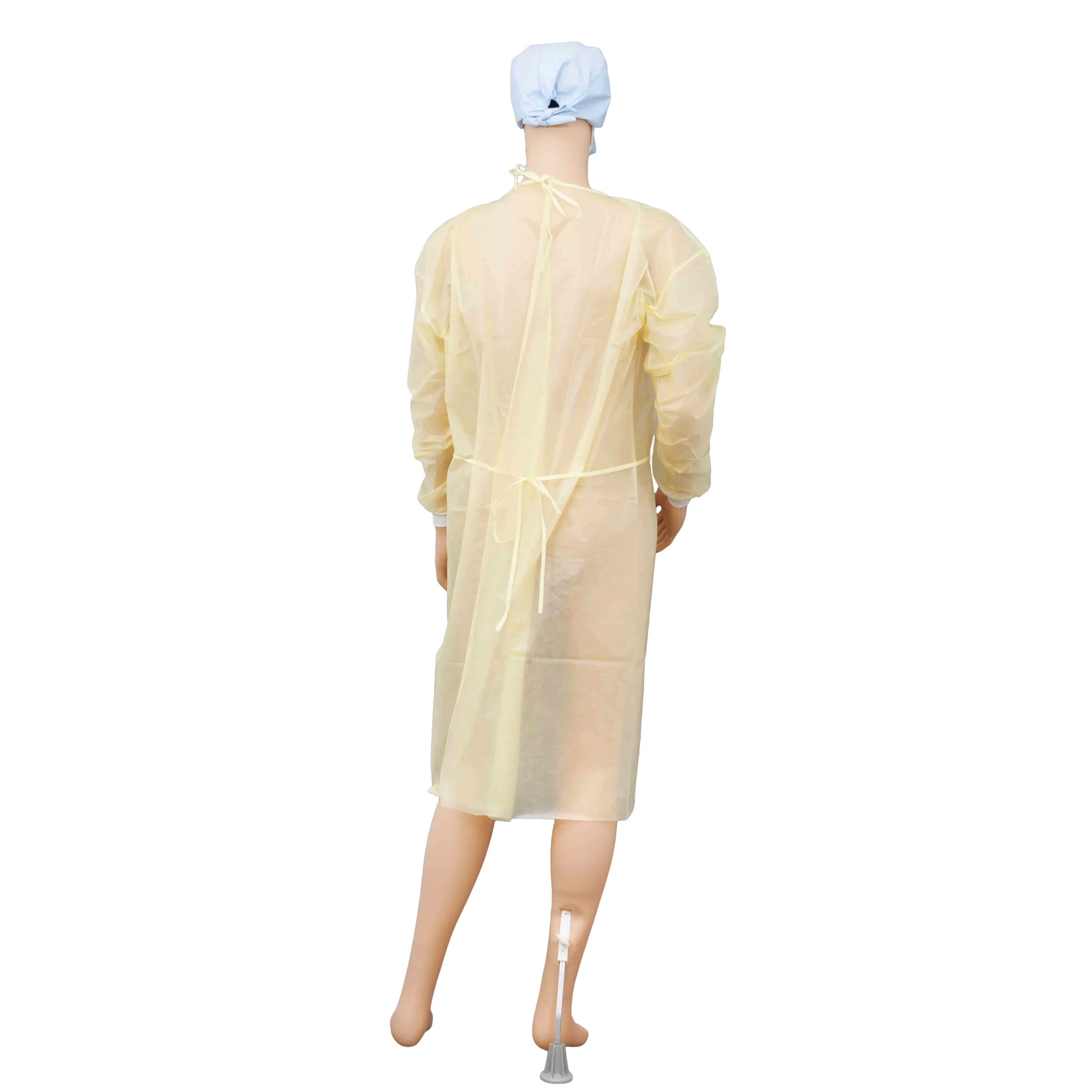 Bata de aislamiento médica desechable anti-salpicaduras