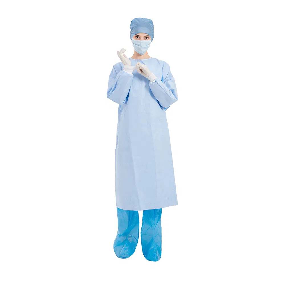 Bata de aislamiento médica desechable, bata protectora, bata de aislamiento quirúrgica de tela no tejida
