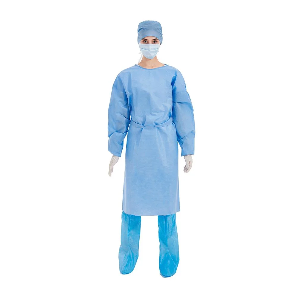 Cirugía Crecido AAMI Nivel 2 Bata Quirúrgica Traje Médico de Aislamiento Hospital Gowns de Aislamiento SMS Batas Quirúrgicas Desechables