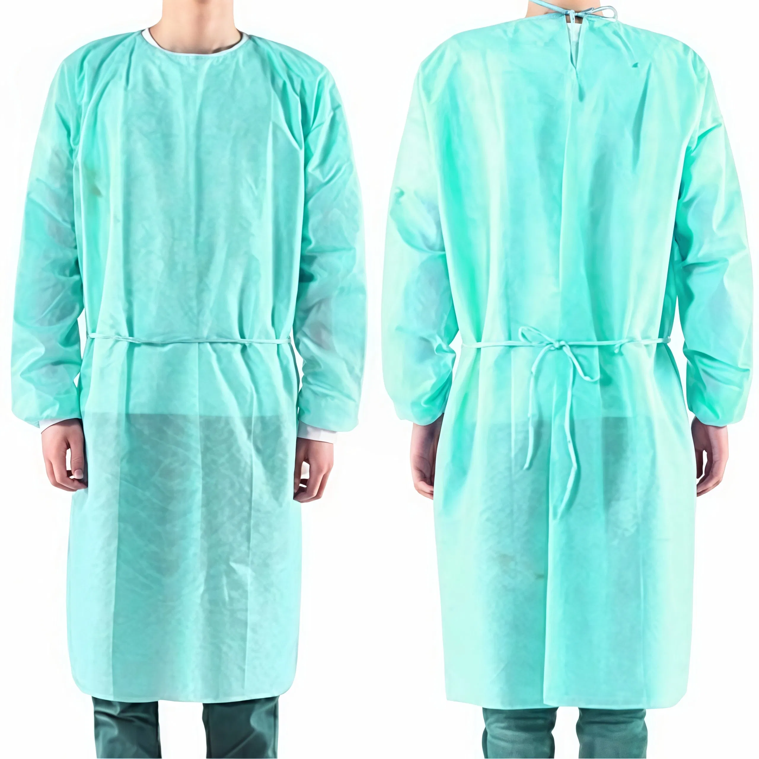 Bata quirúrgica desechable blanca de protección aislante para médico, cirujano, paciente, visitante, hospital