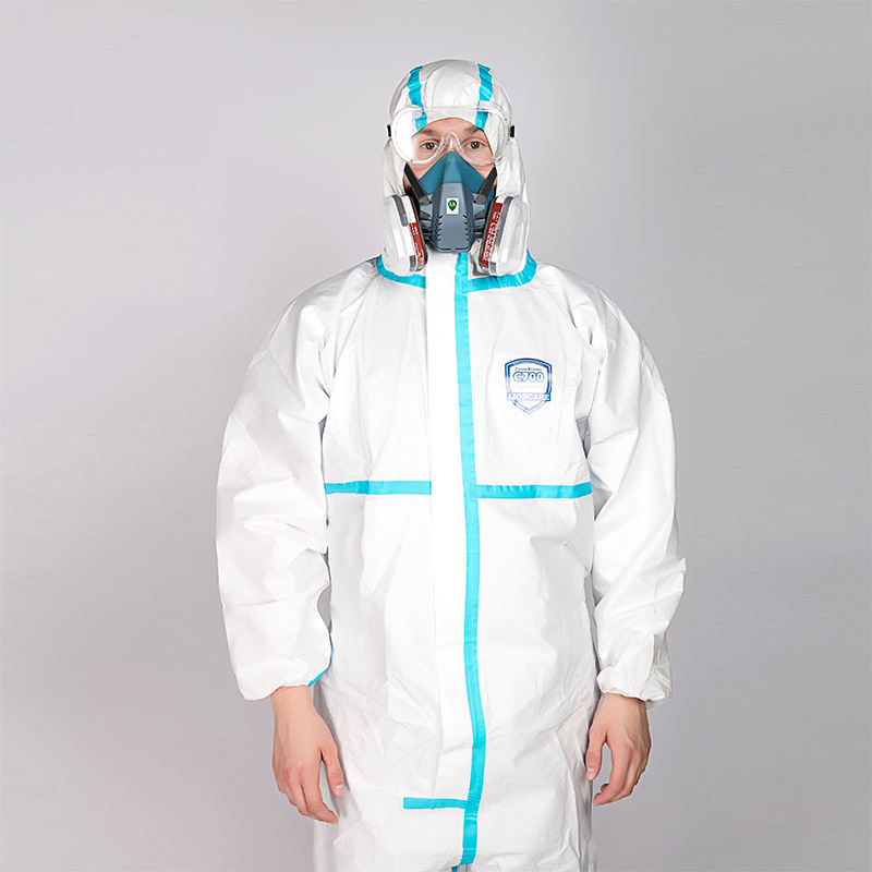 Capa desechable de no tejido, bata de aislamiento transpirable para laboratorio y visitas, ropa de trabajo protectora a prueba de polvo