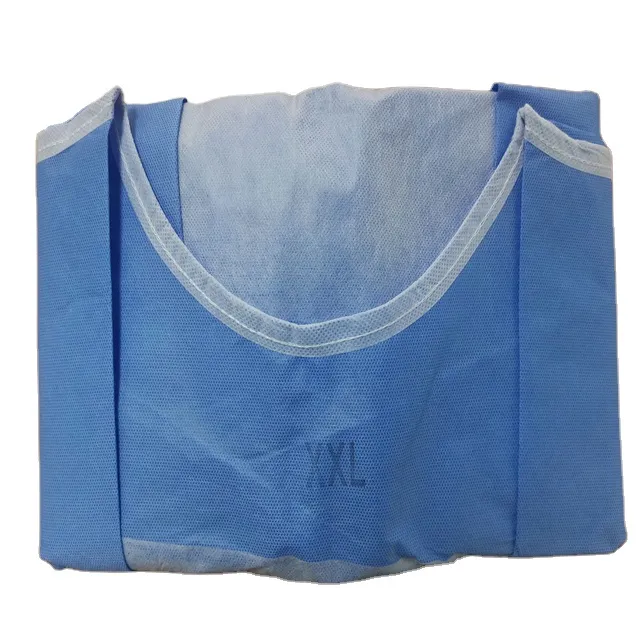 Ropa de protección médica desechable no tejida AAMI Nivel 2 impermeable para aislamiento quirúrgico