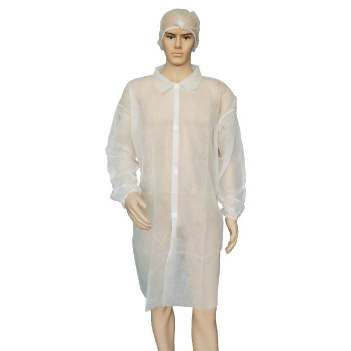 Capa de laboratorio desechable protectora no tejida personalizada de PP SMS para uniforme de hospital tipo bata de laboratorio