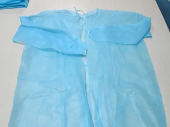 Bata de Aislamiento Desechable de Polipropileno, Bata de Aislamiento No Tejida