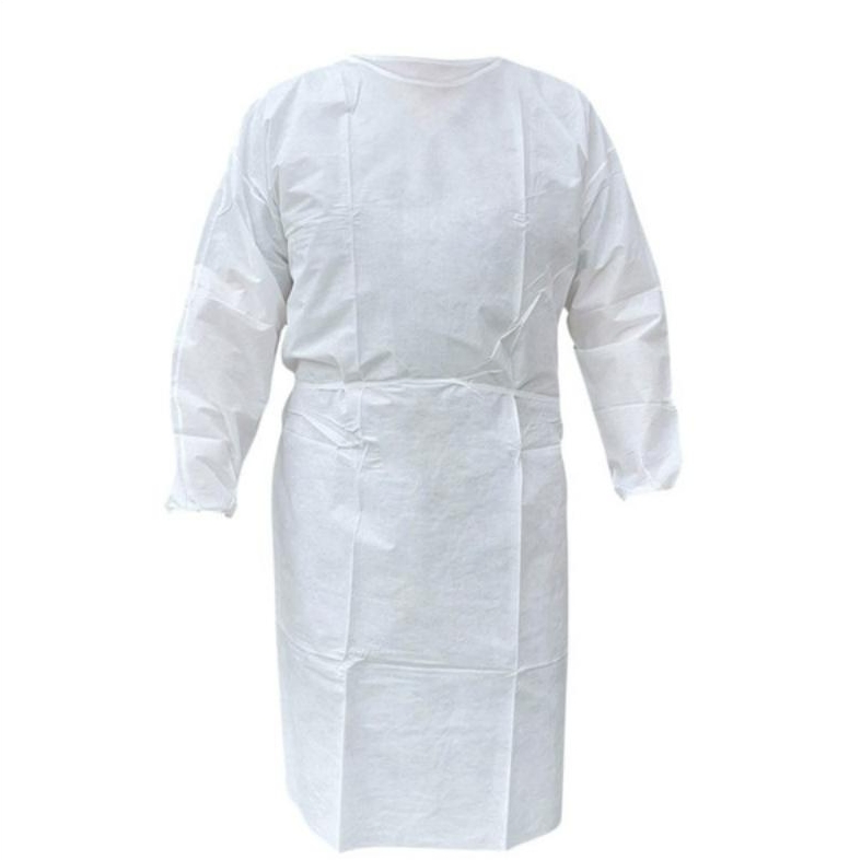 Bata desechable de polipropileno de fábrica, bata de aislamiento desechable, bata médica de aislamiento no tejida PP16GSM 20GSM 25GSM 30GSM 35GSM 40GSM