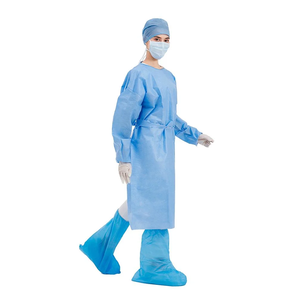 Cirugía Crecido AAMI Nivel 2 Bata Quirúrgica Traje Médico de Aislamiento Hospital Gowns de Aislamiento SMS Batas Quirúrgicas Desechables