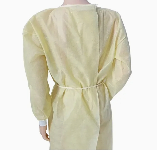 Bata de aislamiento desechable, transpirable y waterproof de PP no tejido para uso en hospitales y laboratorios